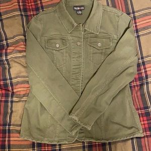 style and co army green jacket